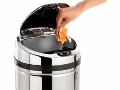 Infactory Elektrischer Mülleimer:Abfalleimer Mit Hand-Bewegungssensor Und Edelstahl-Korpus, 42 Liter -Haushalt Verkäufe nc2746 1