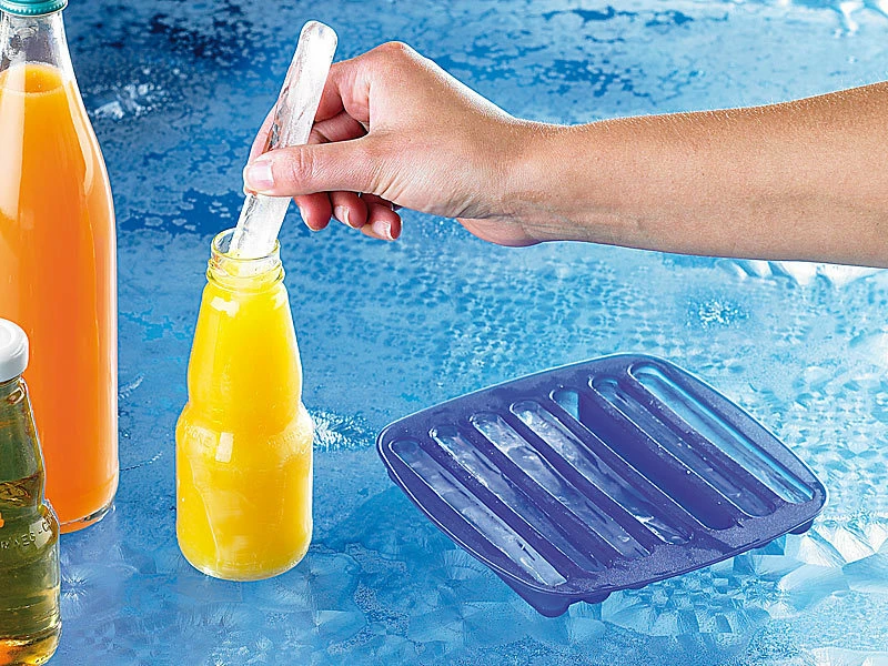 Rosenstein & Söhne Eiswürfelform:2er-Set 7-fach Silikonformen Für "Stab-Eis", Ideal Für Flaschen 4 Rosenstein & Söhne Eiswürfelform:2er-Set 7-fach Silikonformen Für "Stab-Eis", Ideal Für Flaschen – Bild 4