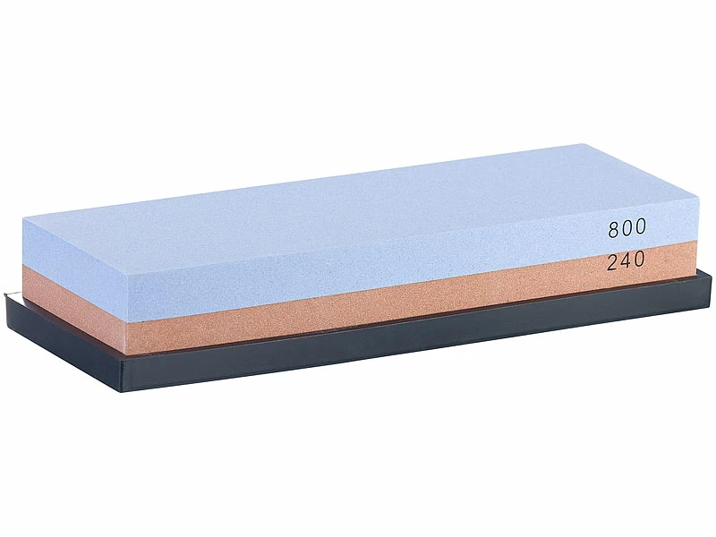 TokioKitchenWare Wasserschleifstein:Doppel-Wasser-Schleifstein Mit Rutschfestem Halter, Körnung 240/800 1 TokioKitchenWare Wasserschleifstein:Doppel-Wasser-Schleifstein Mit Rutschfestem Halter, Körnung 240/800