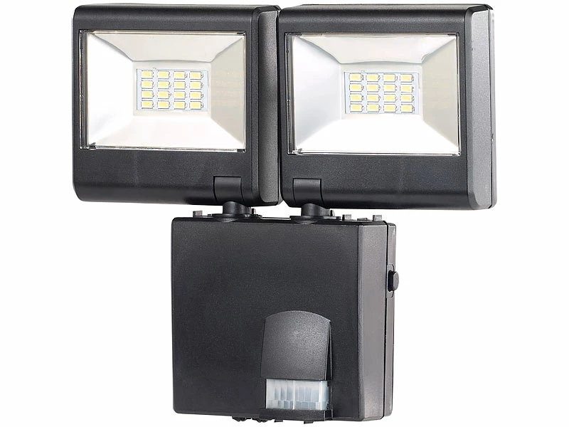 Luminea LED Aussenlampe:Duo-LED-Außenstrahler Mit PIR-Sensor, 16 Watt, 1.280 Lm, IP44 4 Luminea LED Aussenlampe:Duo-LED-Außenstrahler Mit PIR-Sensor, 16 Watt, 1.280 Lm, IP44 – Bild 4