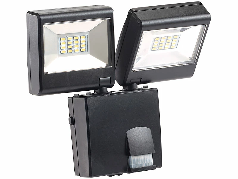 Luminea LED Aussenlampe:Duo-LED-Außenstrahler Mit PIR-Sensor, 16 Watt, 1.280 Lm, IP44 3 Luminea LED Aussenlampe:Duo-LED-Außenstrahler Mit PIR-Sensor, 16 Watt, 1.280 Lm, IP44 – Bild 3