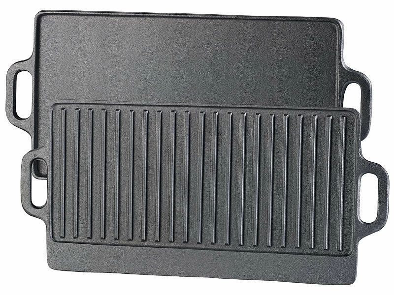 Rosenstein & Söhne Gusseisen Grillplatte:Gusseiserne Wende-Grillplatte Für Ofen, Herd Und Grill, 51 X 23,5 Cm 2 Rosenstein & Söhne Gusseisen Grillplatte:Gusseiserne Wende-Grillplatte Für Ofen, Herd Und Grill, 51 X 23,5 Cm – Bild 2