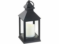 Lunartec Grablaternen:2er Pack Laterne Mit Flackernder LED-Kerze Und Timer, Batteriebetrieb -Haushalt Verkäufe nc5850 0