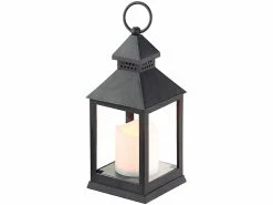 Lunartec Grablaternen:2er Pack Laterne Mit Flackernder LED-Kerze Und Timer, Batteriebetrieb -Haushalt Verkäufe nc5850 2