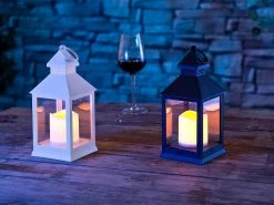 Lunartec Grablaternen:2er Pack Laterne Mit Flackernder LED-Kerze Und Timer, Batteriebetrieb -Haushalt Verkäufe nc5850 3