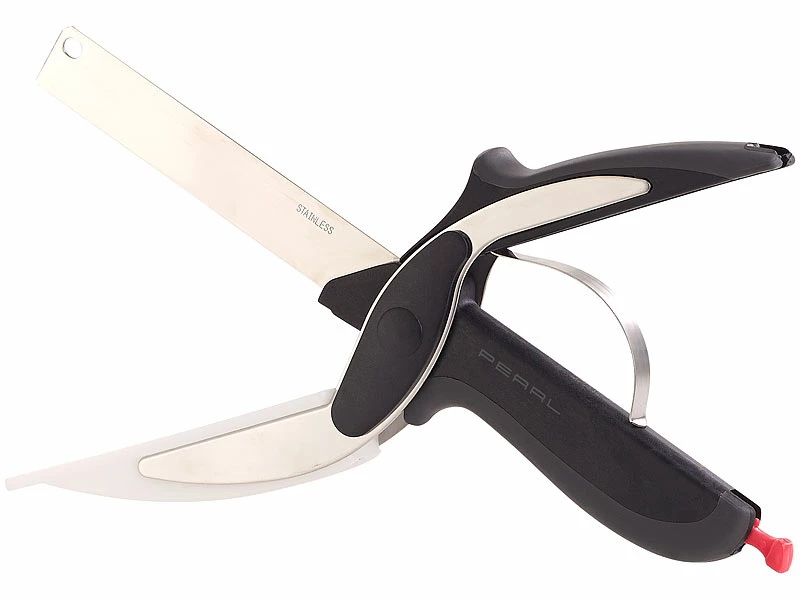 Rosenstein & Söhne Kräuterschere:4er-Set 2in1-Küchenschneider-Scheren Mit Messer Und Schneidebrett 6 Rosenstein & Söhne Kräuterschere:4er-Set 2in1-Küchenschneider-Scheren Mit Messer Und Schneidebrett – Bild 6