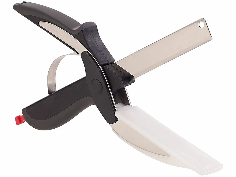 Rosenstein & Söhne Kräuterschere:4er-Set 2in1-Küchenschneider-Scheren Mit Messer Und Schneidebrett 5 Rosenstein & Söhne Kräuterschere:4er-Set 2in1-Küchenschneider-Scheren Mit Messer Und Schneidebrett – Bild 5