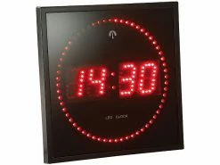 Lunartec Digitale Wanduhr LED:LED-Funk-Wanduhr Mit Sekunden-Lauflicht Durch Rote LEDs