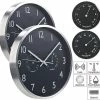 St. Leonhard Schlafzimmer-Wanduhr:2er-Set 3in1-Funk-Wanduhren Mit Thermometer & Hygrometer, Ø 30 Cm