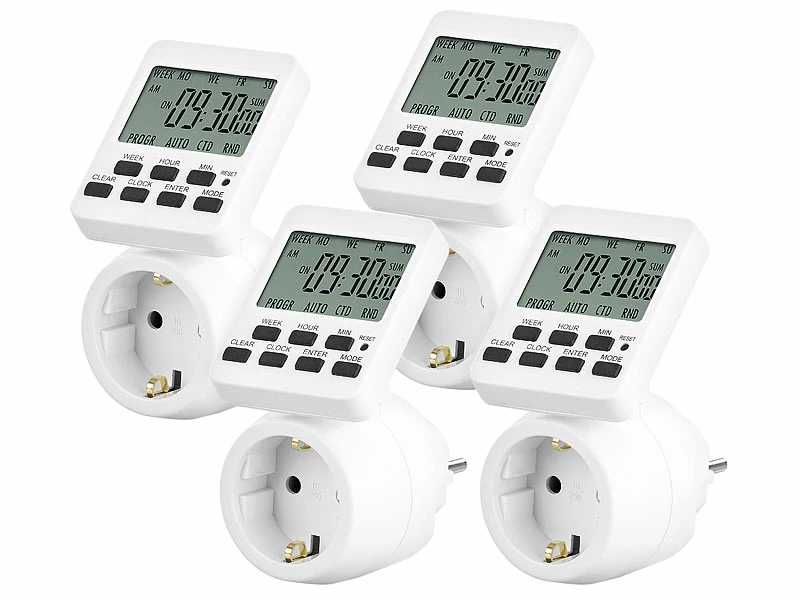 Revolt Zeitschalt-Uhren:4er-Set Digitale Zeitschaltuhren Mit 180° Rotierbarem LCD-Display 2 Revolt Zeitschalt-Uhren:4er-Set Digitale Zeitschaltuhren Mit 180° Rotierbarem LCD-Display – Bild 2