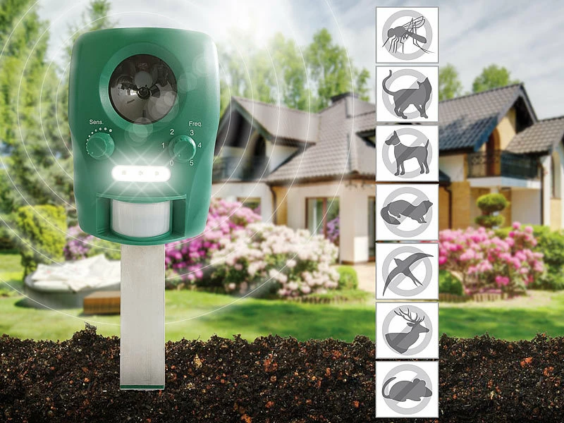 Exbuster Tierscheuche:2er-Set Ultraschall-Solar-Tierschrecke Mit Bewegungssensor, IP44 5 Exbuster Tierscheuche:2er-Set Ultraschall-Solar-Tierschrecke Mit Bewegungssensor, IP44 – Bild 5