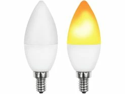 Luminea Flackerlampe:2er-Set LED-Lampen Mit Flammeneffekt, 3 Beleuchtungs-Modi, E14, 2 W, -Haushalt Verkäufe nc7778 1