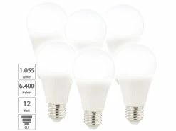 Luminea Tageslicht Glühbirne:6er-Set LED-Lampe E27, Klasse E, 9 W, Tageslichtweiß 6400K