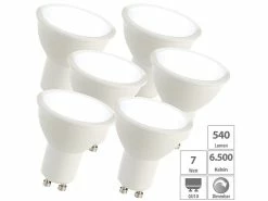 Luminea LED Einbauleuchten:6er-Set Alu-Einbaustrahler-Rahmen Mit GU10-LED-Spots, 540 Lm, 7 Watt -Haushalt Verkäufe nc7887 6