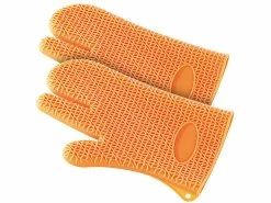 Rosenstein & Söhne Backofen Handschuh:2er-Set Silikon Hitzeschutzhandschuhe