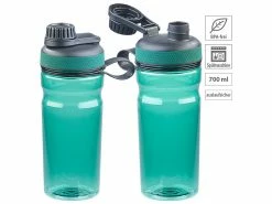 Speeron Trinkflasche Radsport:2er-Set BPA-freie Sport-Trinkflaschen, 700 Ml, Auslaufsicher, Grün
