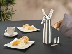 Rosenstein & Söhne Sahnesyphon:Sahnespender Für Schlagsahne, Cremes Und Soßen, 500 Ml, 3 Aufsätze -Haushalt Verkäufe nx1359 7