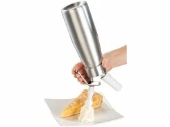 Rosenstein & Söhne Sahnesyphon:Sahnespender Für Schlagsahne, Cremes Und Soßen, 500 Ml, 3 Aufsätze -Haushalt Verkäufe nx1359 9