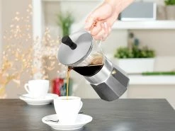 Cucina Di Modena Espressobereiter:Design-Espressokocher, Kanne Aus Borosilikat-Glas, 300 Ml, 6 Tassen -Haushalt Verkäufe nx1437 7