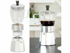 Cucina Di Modena Espressobereiter:Design-Espressokocher, Kanne Aus Borosilikat-Glas, 300 Ml, 6 Tassen