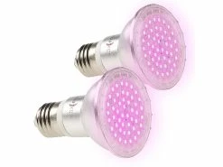 Lunartec Blumenlampe LED:2er-Set LED-Pflanzenlampen Mit Je 48 LEDs, 50 Lumen, E27