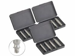 AGT Professional Linksausdreher:3x 4-tlg. Schrauben-Ausdreher-Set Aus HSS-Stahl