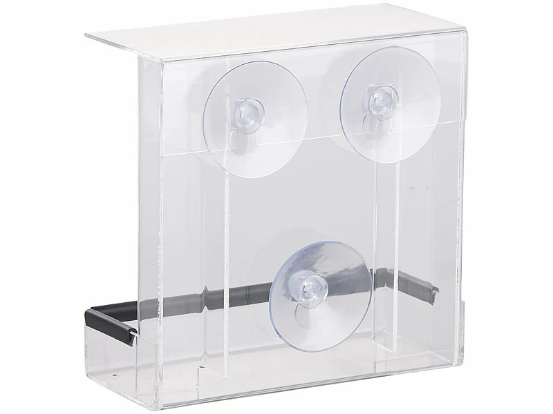 Royal Gardineer Futterhäuschen:2er-Set Vogel-Futterhäuser Aus Acryl, Je 2 Silos, Saugnapf-Befestigung 5 Royal Gardineer Futterhäuschen:2er-Set Vogel-Futterhäuser Aus Acryl, Je 2 Silos, Saugnapf-Befestigung – Bild 5