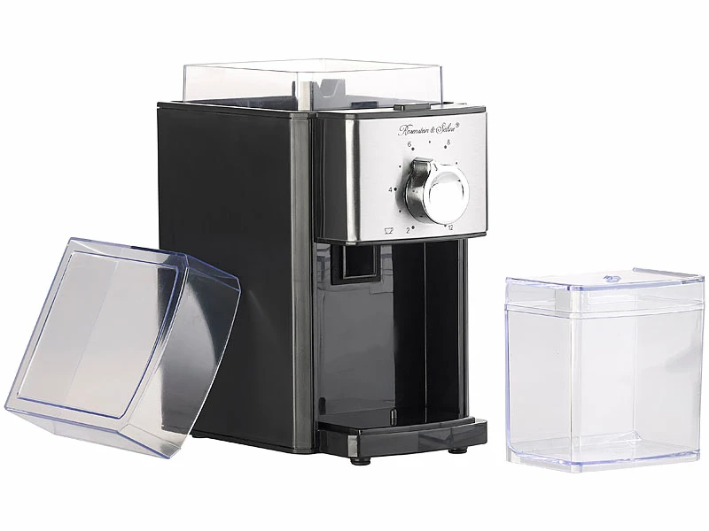 Rosenstein & Söhne Kaffemühle:Elektrische Kaffeemühle, Scheibenmahlwerk, Für 250 G Bohnen, 150 Watt 11 Rosenstein & Söhne Kaffemühle:Elektrische Kaffeemühle, Scheibenmahlwerk, Für 250 G Bohnen, 150 Watt – Bild 11