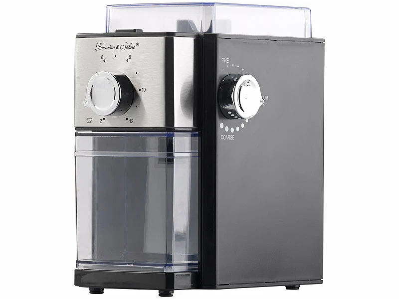 Rosenstein & Söhne Kaffemühle:Elektrische Kaffeemühle, Scheibenmahlwerk, Für 250 G Bohnen, 150 Watt 8 Rosenstein & Söhne Kaffemühle:Elektrische Kaffeemühle, Scheibenmahlwerk, Für 250 G Bohnen, 150 Watt – Bild 8