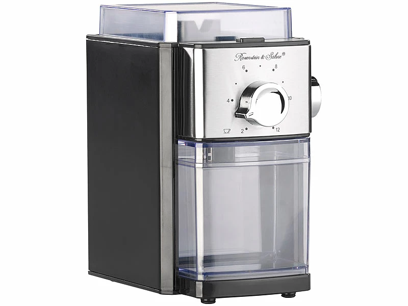 Rosenstein & Söhne Kaffemühle:Elektrische Kaffeemühle, Scheibenmahlwerk, Für 250 G Bohnen, 150 Watt 9 Rosenstein & Söhne Kaffemühle:Elektrische Kaffeemühle, Scheibenmahlwerk, Für 250 G Bohnen, 150 Watt – Bild 9