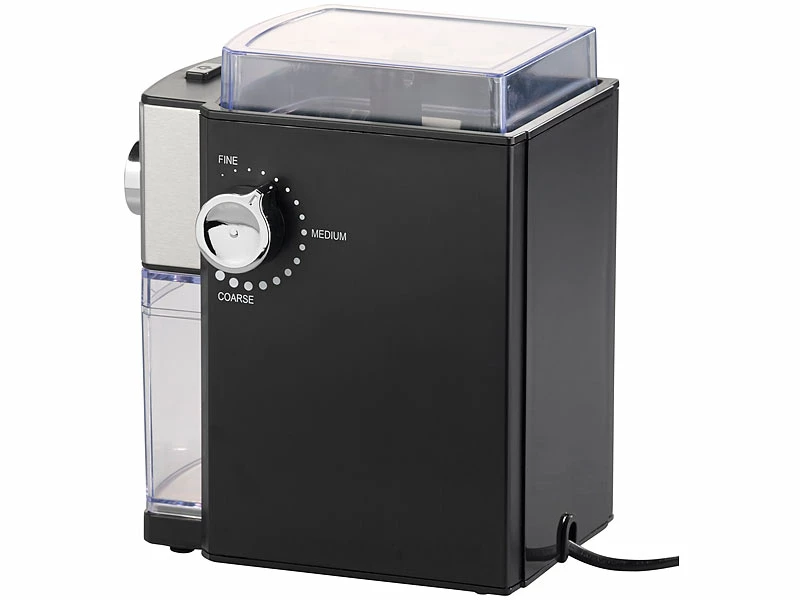 Rosenstein & Söhne Kaffemühle:Elektrische Kaffeemühle, Scheibenmahlwerk, Für 250 G Bohnen, 150 Watt 7 Rosenstein & Söhne Kaffemühle:Elektrische Kaffeemühle, Scheibenmahlwerk, Für 250 G Bohnen, 150 Watt – Bild 7