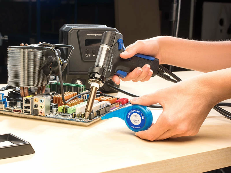 AGT Entlötdraht:9er-Set Entlötlitzen Mit 3 Spendern, Beschichtet, Je 1,5 Mm X 1,5 M 2 AGT Entlötdraht:9er-Set Entlötlitzen Mit 3 Spendern, Beschichtet, Je 1,5 Mm X 1,5 M – Bild 2