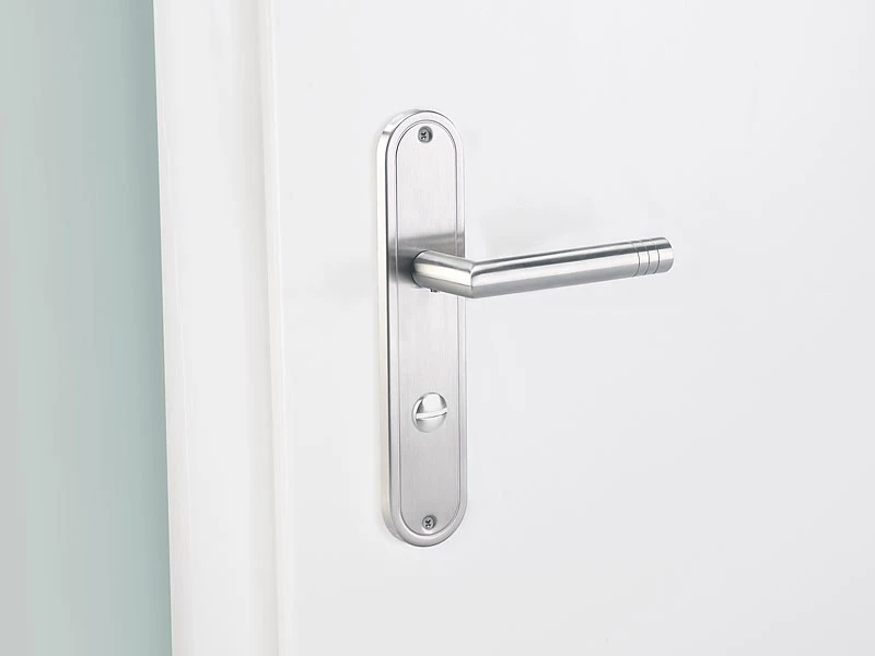 AGT Türklinke:2er-Set Edelstahl-Türbeschlag-Sets Für Bad & WC, Je 2 Klinken 3 AGT Türklinke:2er-Set Edelstahl-Türbeschlag-Sets Für Bad & WC, Je 2 Klinken – Bild 3