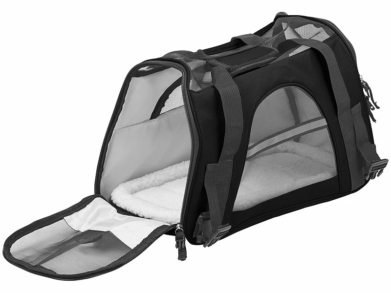 Sweetypet Katzentragetasche:Hand- & Auto-Transporttasche Für Kleintiere Bis 3 Kg, Größe S, Schwarz 4 Sweetypet Katzentragetasche:Hand- & Auto-Transporttasche Für Kleintiere Bis 3 Kg, Größe S, Schwarz – Bild 4