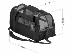 Sweetypet Katzentragetasche:Hand- & Auto-Transporttasche Für Kleintiere Bis 3 Kg, Größe S, Schwarz