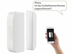Luminea Home Control Türsensor:WLAN-Tür & Fensteralarm, Sicherung, Komp. Zu Alexa & Google Assistant -Haushalt Verkäufe nx4470 10