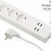 Luminea Home Control WLAN Steckerleiste:WLAN-Steckdosenleiste, 4x USB, Für Siri, Alexa & Google Assistant, 16A
