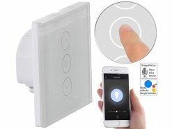 Luminea Home Control Smart Home Lichtschalter:2er-Set Touch-Lichtschalter & Dimmer, Für Alexa & Google Assistant -Haushalt Verkäufe nx4504 6
