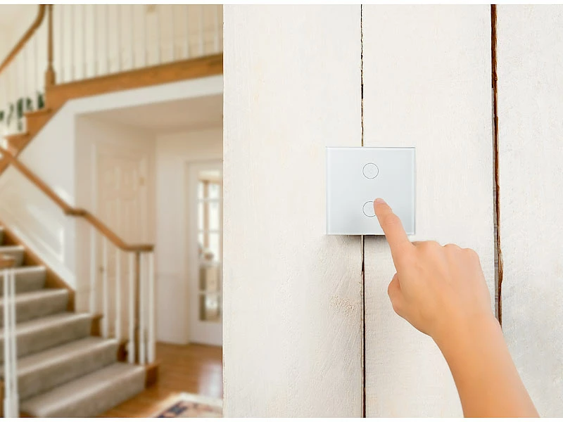 Luminea Home Control Alexa WiFi-Lichtschalter:Touch-Doppel-Lichttaster, Versandrückläufer 10 Luminea Home Control Alexa WiFi-Lichtschalter:Touch-Doppel-Lichttaster, Versandrückläufer – Bild 10