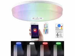 Luminea Home Control Deckenleuchte Alexa:LED-Deckenleuchte RGB + CCT, Mit WLAN, App Und Sprachsteuerung -Haushalt Verkäufe nx4512 17