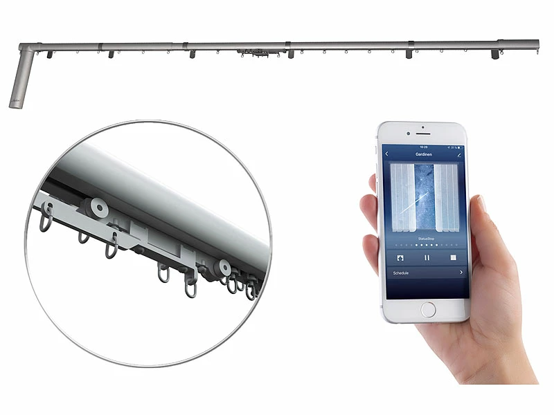 Carlo Milano Smarte Gardinenstange:3er-Set Teleskop-Gardinenstangen Elektr. Antrieb, WLAN&App, 172-306 Cm 13 Carlo Milano Smarte Gardinenstange:3er-Set Teleskop-Gardinenstangen Elektr. Antrieb, WLAN&App, 172-306 Cm – Bild 13