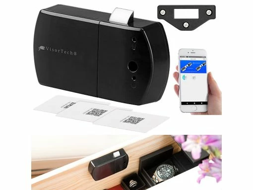 VisorTech Schrankschloss:Schubladen- & Schranktüren-Schloss Mit RFID-Schlüssel, Bluetooth, App -Haushalt Verkäufe nx4615 7