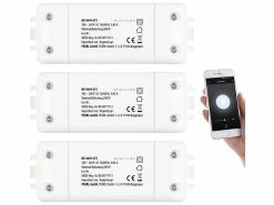 Luminea Home Control Siri Lichtschalter:3er-Set WLAN-Schalter Mit Dimmer, Für Siri, Alexa & Google Assistant -Haushalt Verkäufe nx4669 3