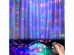 Lunartec Lichtvorhang:RGB-LED-Lichtervorhang, 300 LEDs, Fernbedienung, 3x3 M, Timer, USB -Haushalt Verkäufe nx4684 9