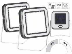 Lunartec Solar-Arbeitslampe:Solar-COB-LED-Arbeitsleuchte Im Baustrahler-Design, 2er-Set
