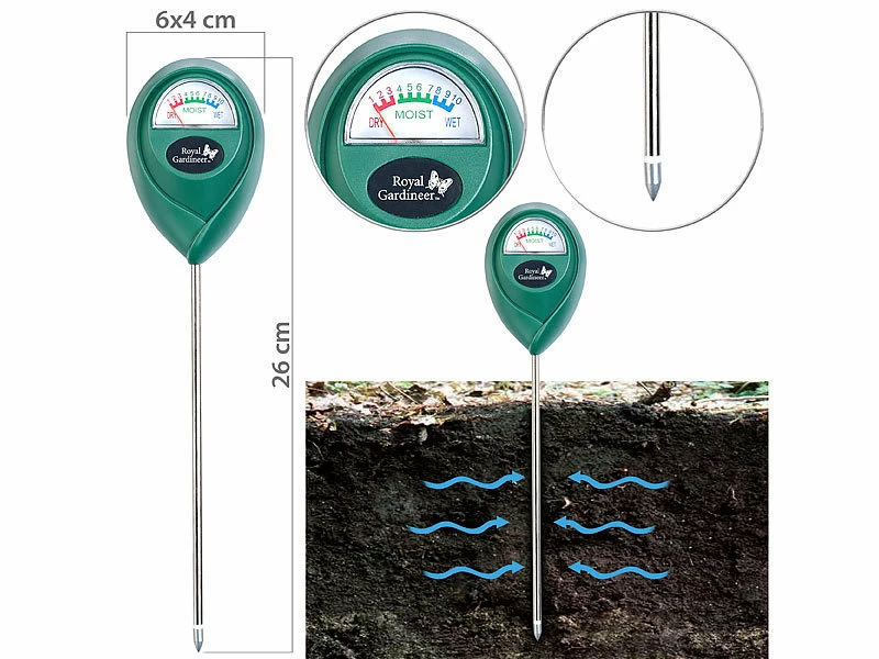 Royal Gardineer Feuchtefühler Pflanzen:9er-Set Boden-Feuchtigkeitsmessgerät Für Pflanzen 5 Royal Gardineer Feuchtefühler Pflanzen:9er-Set Boden-Feuchtigkeitsmessgerät Für Pflanzen – Bild 5
