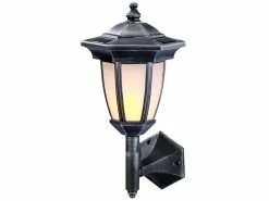 Lunartec Solar Aussenwandleuchten:2er-Set Solar-LED-Stand- & Wandlaternen Mit Flammeneffekt, IP44 -Haushalt Verkäufe nx4794 10