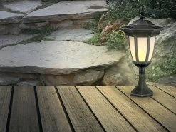 Lunartec Solar Aussenwandleuchten:2er-Set Solar-LED-Stand- & Wandlaternen Mit Flammeneffekt, IP44 -Haushalt Verkäufe nx4794 9