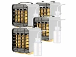 Sichler Haushaltsgeräte Sichler Mini Kühler:4er-Set Mini-Akku-Luftkühler, 3-stufig, Nachtlicht, 5 Std. Laufzeit -Haushalt Verkäufe nx4825 0