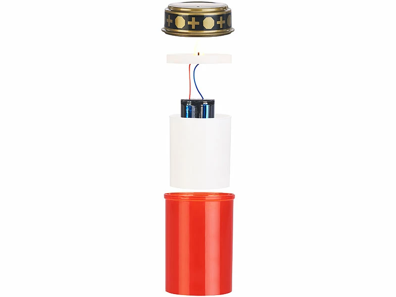 PEARL LED Grabkerzen:4er-Set Flackernde LED-Grablicht-Kerzen, Batteriebetrieb, 12 Cm, Rot 5 PEARL LED Grabkerzen:4er-Set Flackernde LED-Grablicht-Kerzen, Batteriebetrieb, 12 Cm, Rot – Bild 5